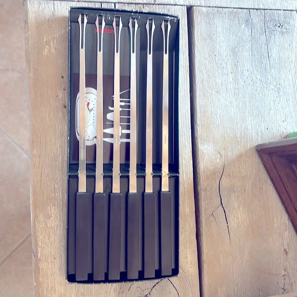 Designer Stainless Steel Fondue Fork Set. Classic | Elegant | Luxury | NWOT-New